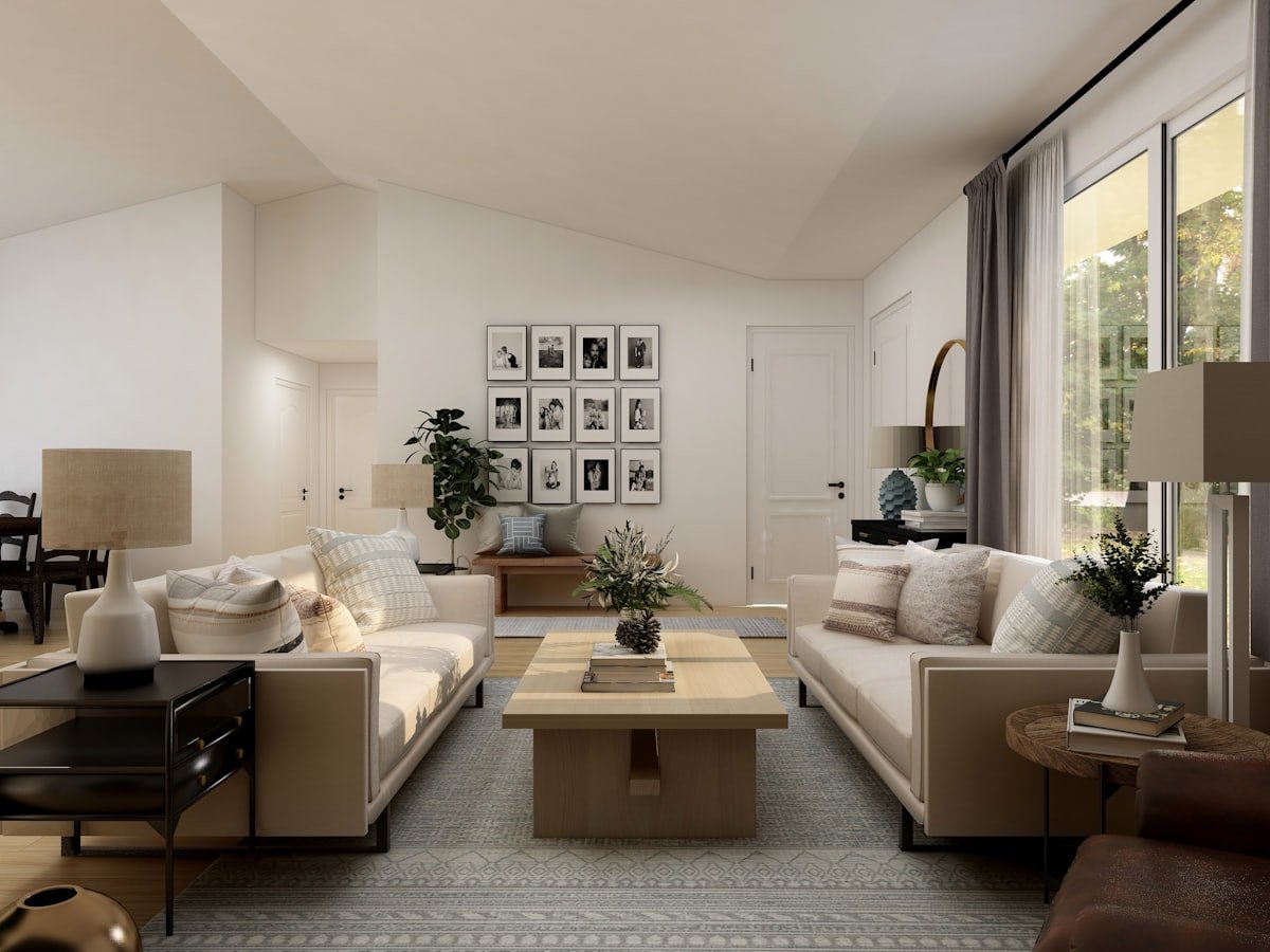 Séjour sur variateurs — Mérignac — appartement neuf, 3 ambiances